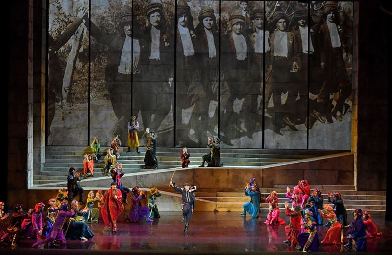 Caracalla performers staging a spectacular musical production “Sailing the Silk Road” showing in Forum be beyrouth . (Nabil Ismail)