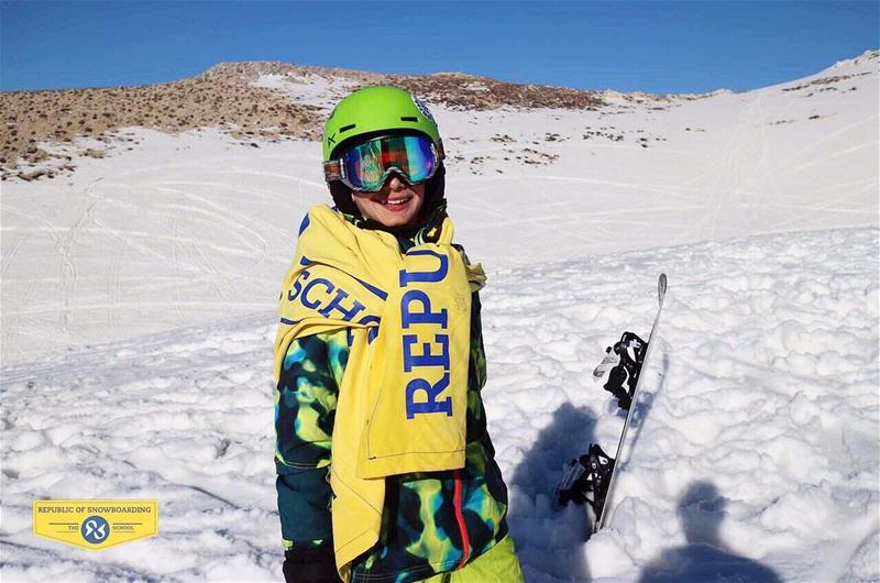 Carrying the new generation on his back 🏂😍  republicofsnowboarding ... (Mzaar Ski Resort)