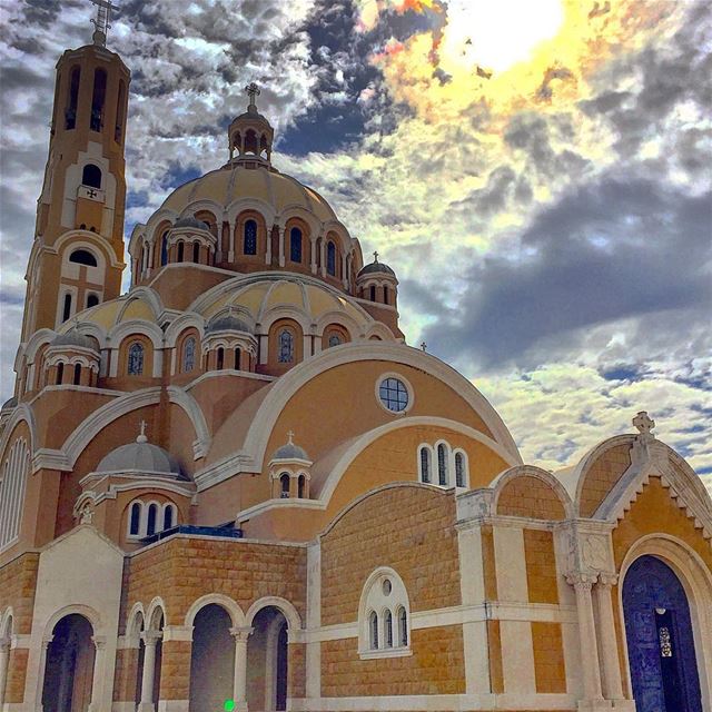  cathedral  christianity  religion  architecture  architecturelovers ... (Harisa, Mont-Liban, Lebanon)