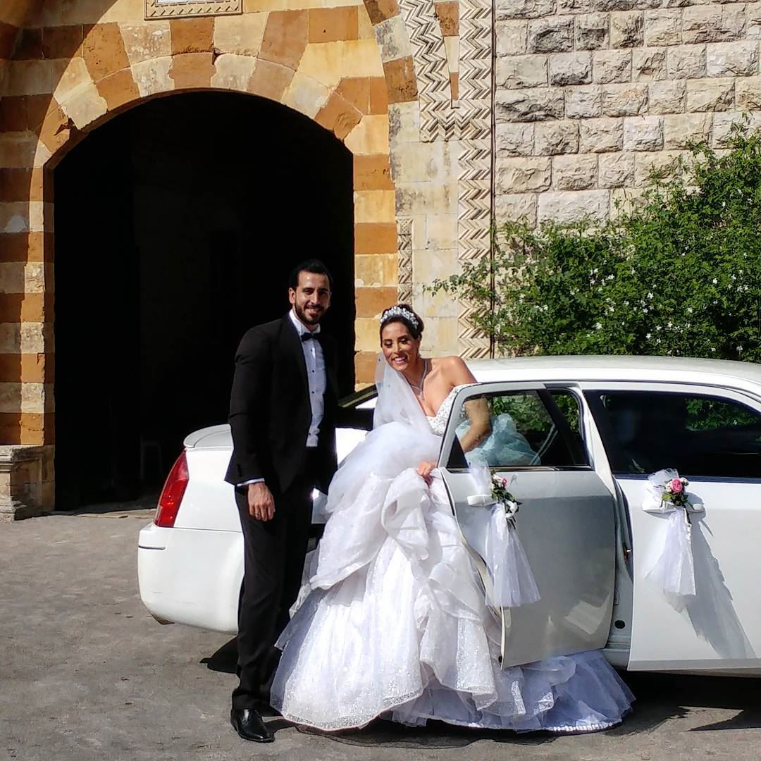 Caught a bride (and groom) getting into their carriage and off into the... (Beiteddine Palace)
