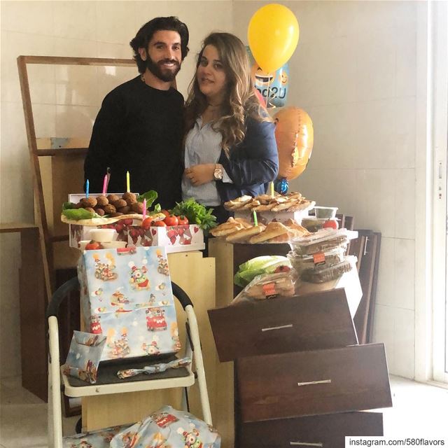 Celebrating my fiancé pre-birthday at our future house with falafel 🥙 🏠 � (Zgharta)