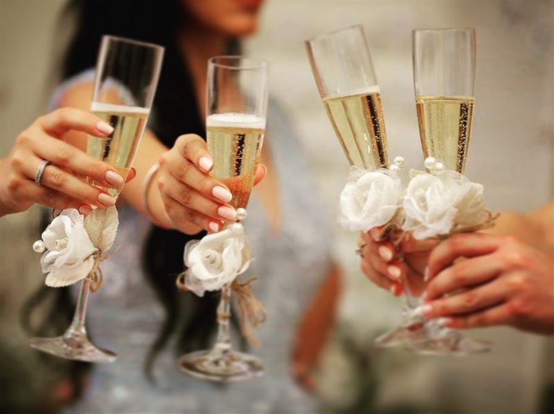  cheers to  love and  happiness... wedding sisters bridesmaids  champagne...