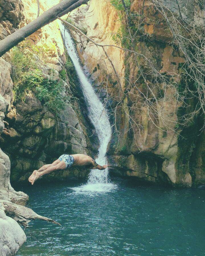 Cheking how cold the water is....  dive  waterfall  jord  freeeezing ... (Jord el Aaqoûra)