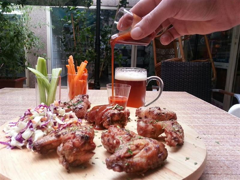 Chicken Wings with Coleslaw and Baby Potatoes and Stuffed Zucchini and... (Em's cuisine)