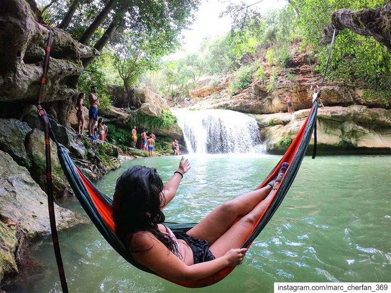  Chilling By The  NaturalPool 😎 Waterfall  ColdWater  Fresh  Swim  Relax... (Al Jahiliyah, Mont-Liban, Lebanon)