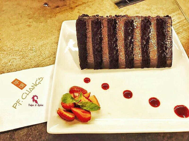 Chocolate heaven with a touch of strawberry 🍓---------------------------- (P.F. Chang's Lebanon)