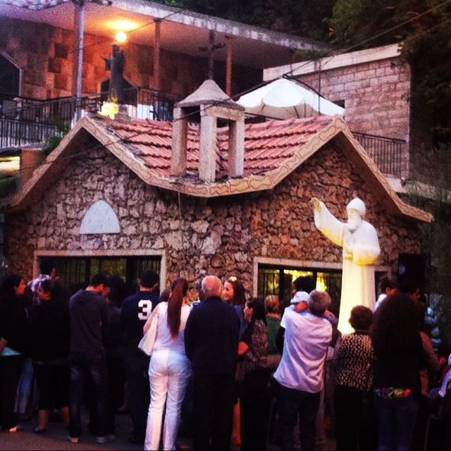  church cross st.charbel prayers people Faraya Lebanon...