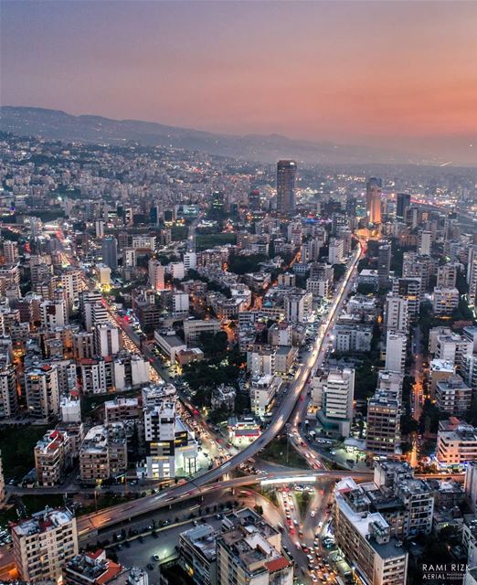 City Lights 🎆...  lebanon  beirut  dji  drones  quadcopter  aerial ... (Sinn Al Fil, Mont-Liban, Lebanon)