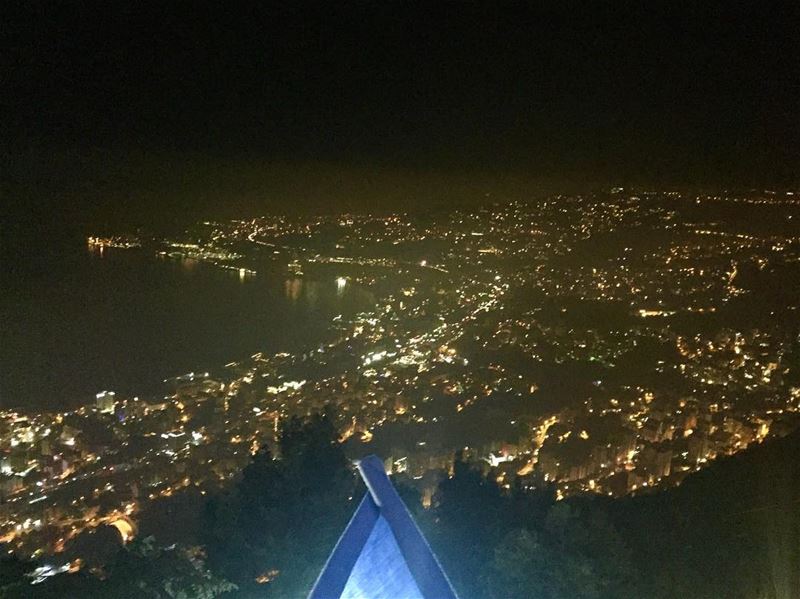  citybynight  positivity  vibes  livenow  instatravel  jouniehbay  jounieh... (Our Lady of Lebanon)