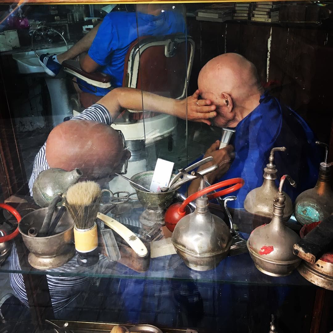 Clean shave  streetphotography  barber  barbershop  documentaryphotography... (Mar Mikhael-Armenia The Street)