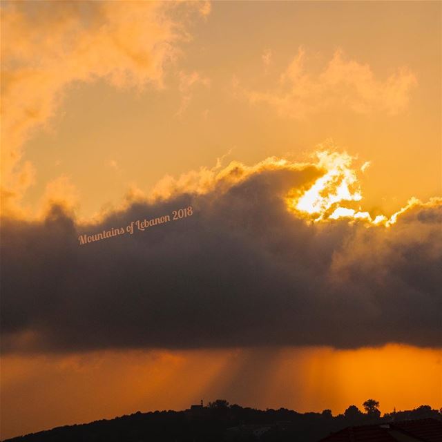 clouded summer sunset illuminating the church on top of the hill!(mar... (Rayfun, Mont-Liban, Lebanon)