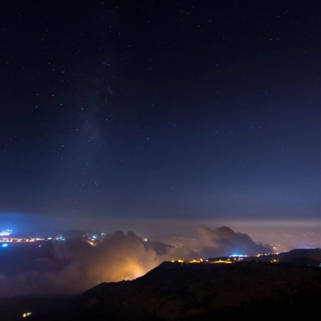  clouds  stars  milkyway  citylights  mountains  dark  lebanon  snapshot ... (Mount Sannine)