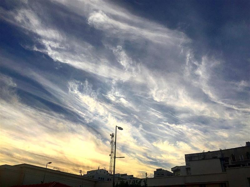 Clouds, they make a painting out of the sky ~Marty Rubin~💙💛 quotes ... (Beirut, Lebanon)