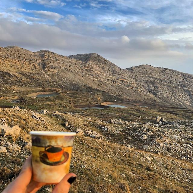 coffee with spectacular view of mountains..... ramramcoffee ... (El Laklouk, Mont-Liban, Lebanon)