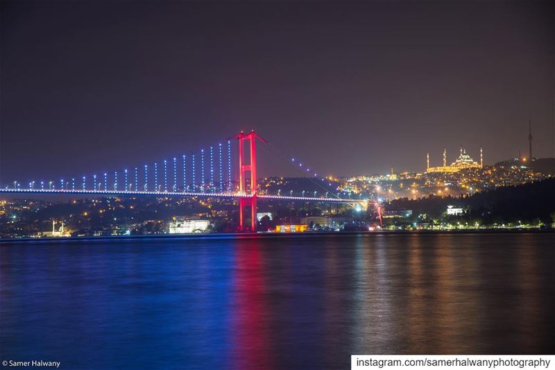 Colored with light!  istanbul by  night... shot from the  bosphorus...