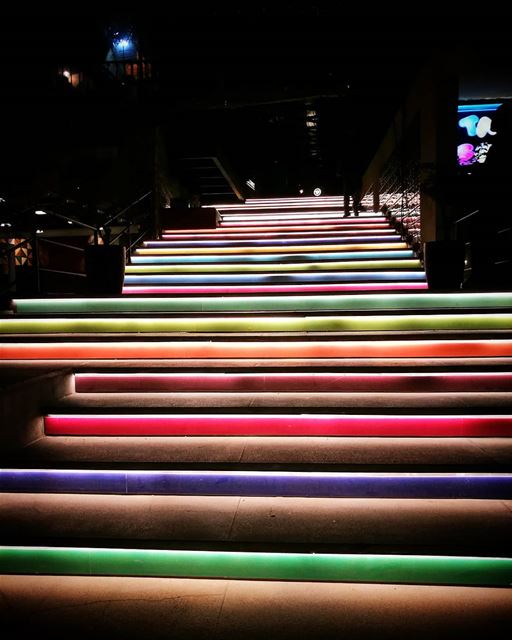  colors and  shadows ❤💙💚💛💜 stair  colorful  thevillage ... (The Village Dbayeh)