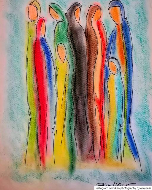 ...Community - مجتمعPastel - 29.7x42 cm mydrawing  drawing  pastel ... (Fanar, Mont-Liban, Lebanon)