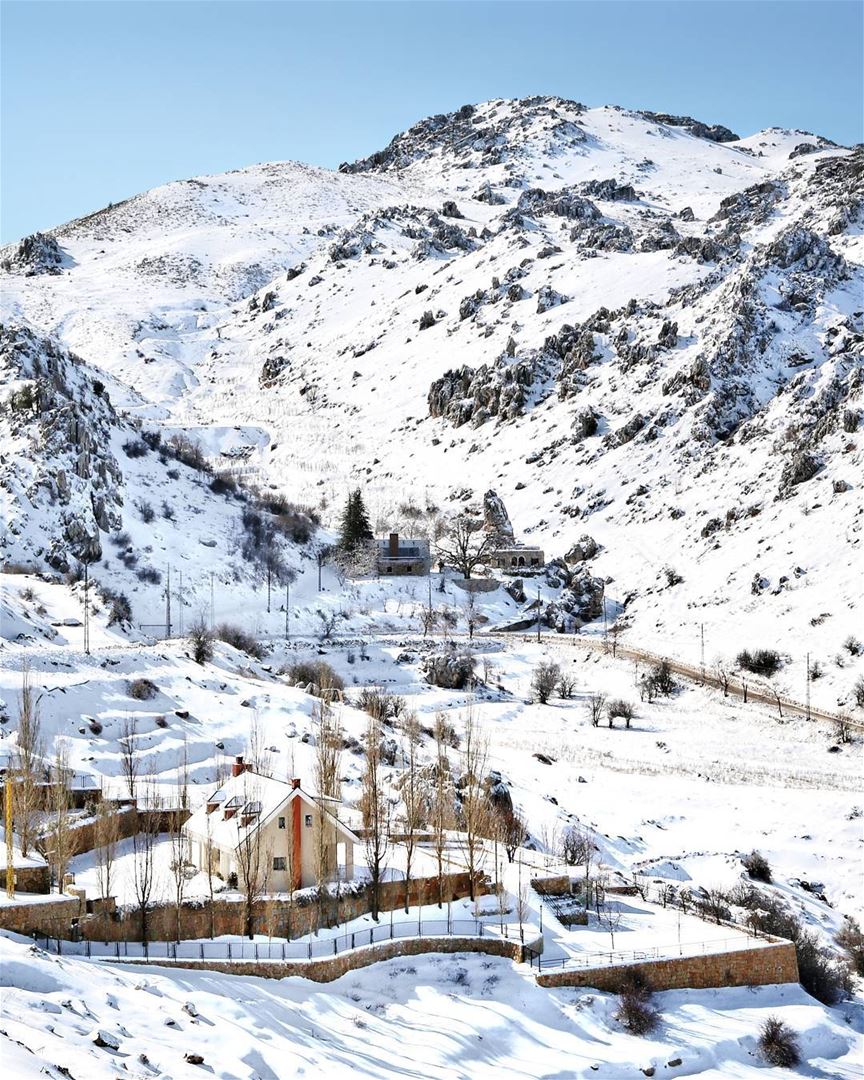 Coolest Backyard... Don't you agree? ☃️..... lebanon  winter  snow ... (Ehmej, Mont-Liban, Lebanon)