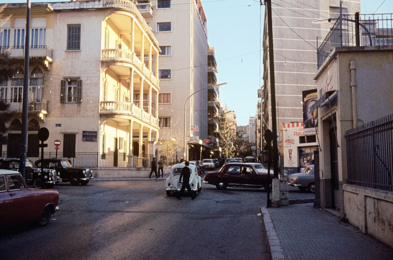 Corner of Hamra and Sadat, by Romain Swedenburg  1960s