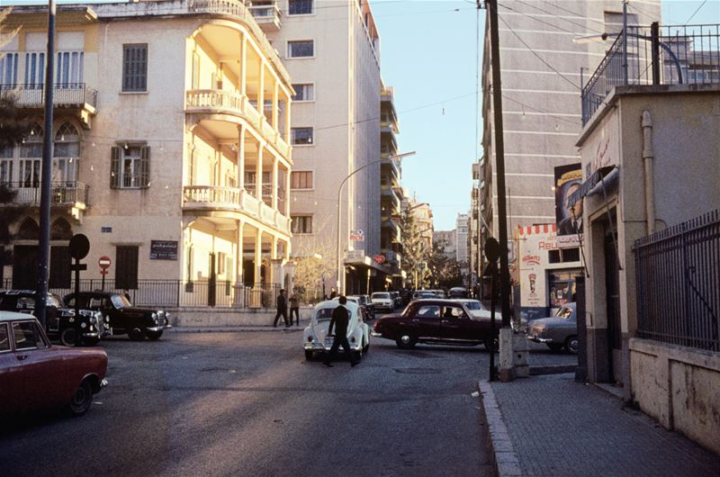 Corner of Hamra and Sadat, by Romain Swedenburg  1960s