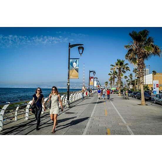  corniche  beirut  women  walking  seaside  people  jogging  sea  sky ...