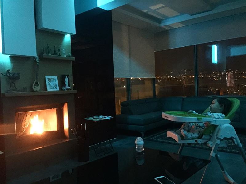  cozy  evening  night  nighttime  fireplace  home  apartment  elias  baby ... (Ballouneh, Mont-Liban, Lebanon)