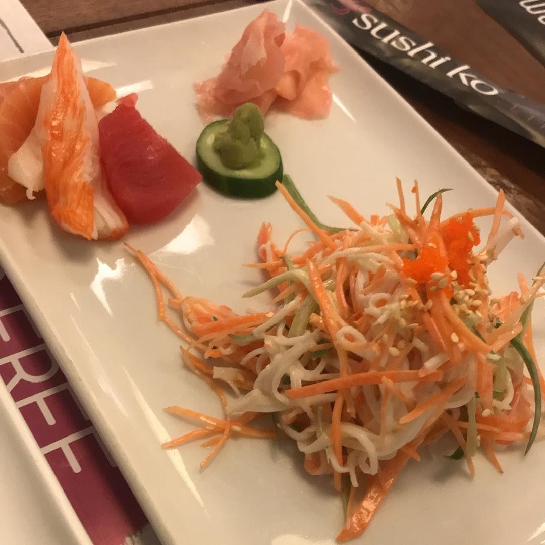 Crab salad is amazing 🦀 what if its is sided by sashimi & ginger 🐟 🐠...... (VOX Cinemas Lebanon)