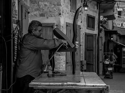  crafts  craftman  work  working  craft  traditional  man  worker  bnw ... (Saïda, Al Janub, Lebanon)