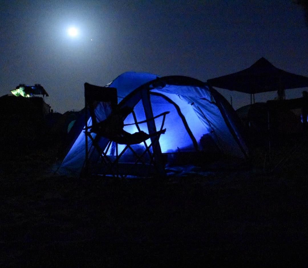 Crazy things happen when there is a full moon.  camping  beachnight ... (Damour, Lebanon)