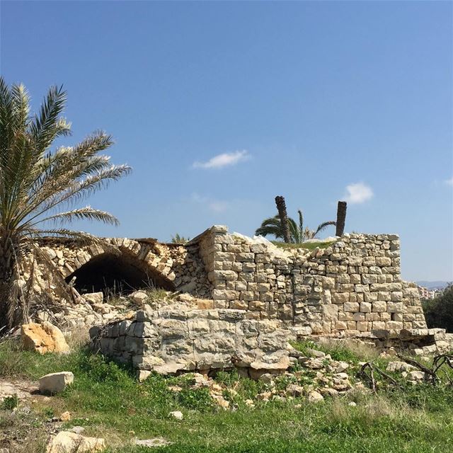 Crumbling stone house with a barrel vault awaiting... amchit  abandoned ... (Amchit)