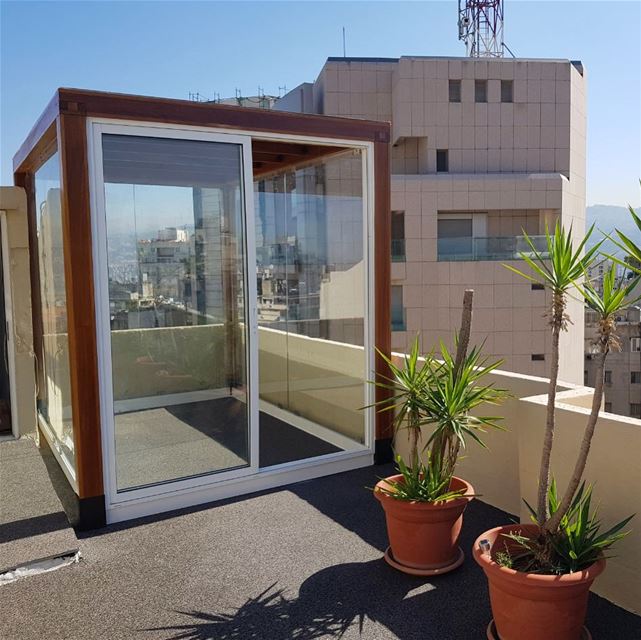 Cube on the Roof!  PergolaKitsLebanon. Sunroom  Pergola  Frame  Glass ... (Achrafieh, Lebanon)