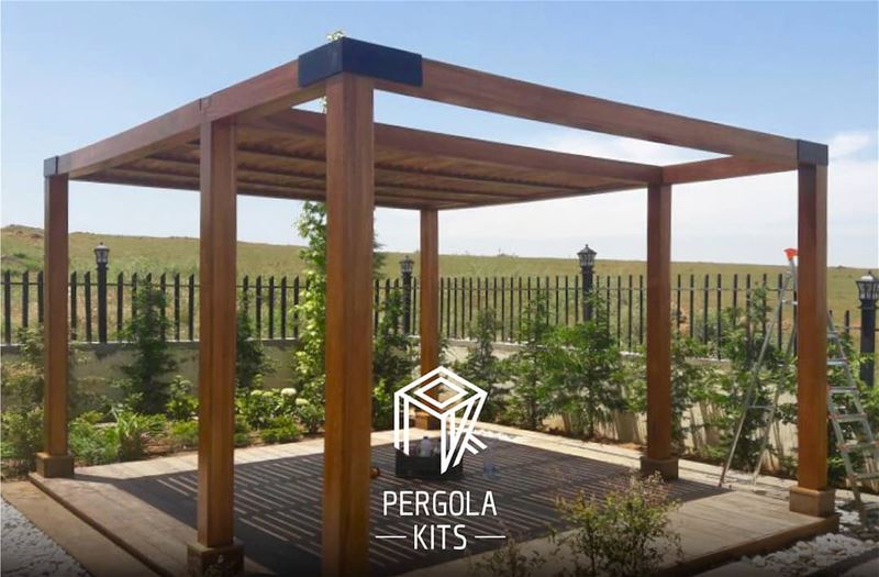 Cubic with Side Plain Side Louvers Pergola Kits.  PergolaKitsLebanon in...