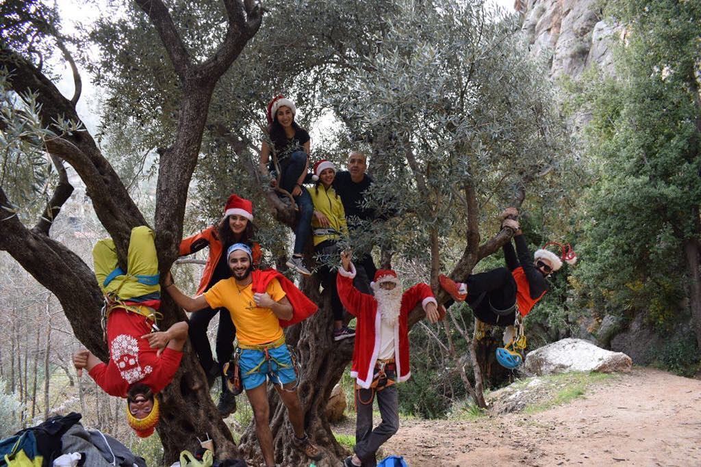 Decorating the tree with climbers, just to wish you all a Merry Christmas!... (Tannurin At Tahta, Liban-Nord, Lebanon)