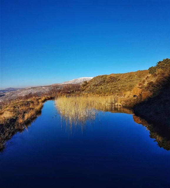 Deep blue and ice  reflection  sky  ptk_sky  landscape  amazing  color ... (Mount Lebanon Governorate)