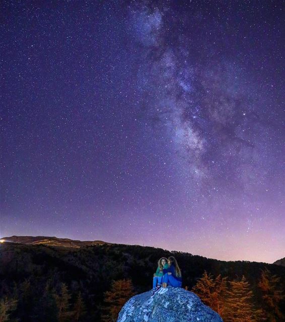 Deep conversation under the Milky Way 😎🌌 (Tannourine Cedars Nature Reserve)