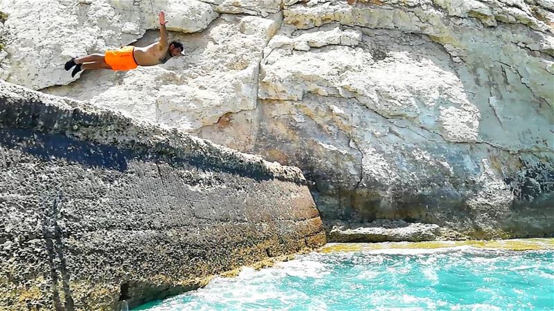 Do one thing everyday that scares you. cliffjumping  lebanon ... (Naqoura)