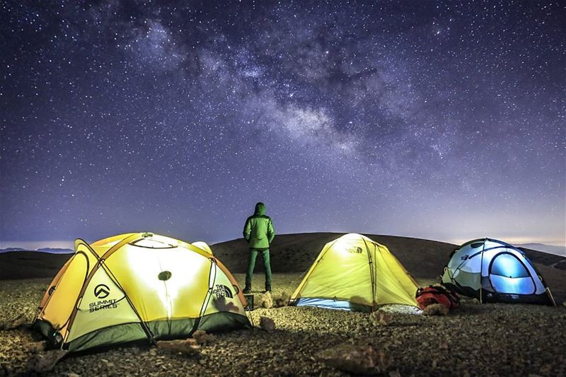 Do  what gives you peace.⛺ 🌌  milkyway  mountain25  universe  stars ... (Qornet es Saouda)