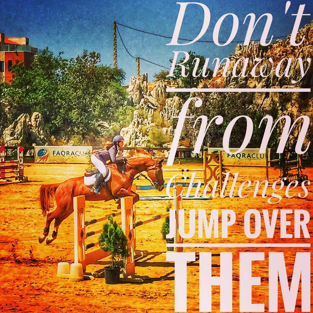 Don't Runaway from Challenges Jump Over Them 🏇😍 favoritesport ... (Faqra Club)