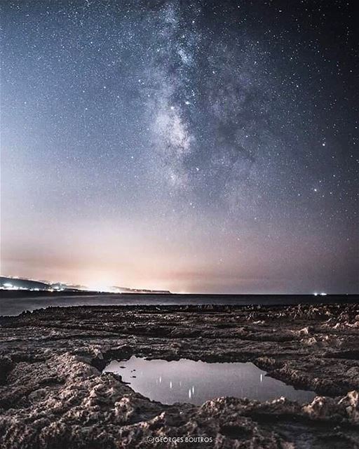 Dreaming? So yesterday ✨.. nightphotography  milkyway  sea  seascape ... (Palm Islands- El Mina Lebanon)