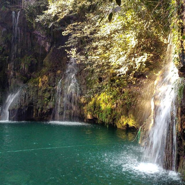 Driving deep into the valley one finds these waterfalls, complete with a... (Baakline, Mont-Liban, Lebanon)