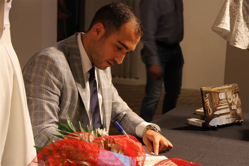 During بيروت بالقِلب signing event...  mondanite  rou7beirut  beirut ... (Beit Beirut)