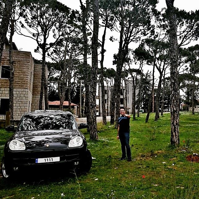 End of March.. me  lebanon  nature  spring  march  my  Porsche  Cayenne ... (Dhour Chouier)