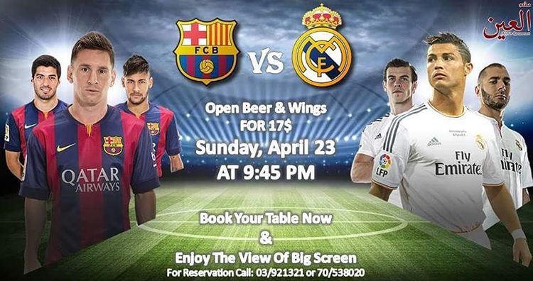 Enjoy the view of big  screen with Open  beer &  wings for 17$  Sunday، 23...