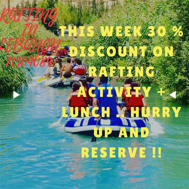 Enjoy your holiday with us at Al Assi- river .  30% discount on rafting... (Hermel Assi River)