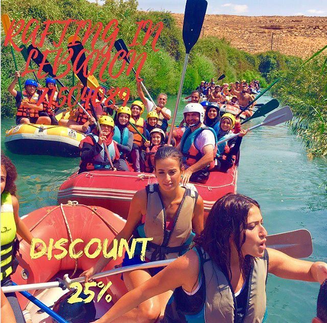 Enjoy your summer with us at Al Assi- river .  25% discount on rafting...