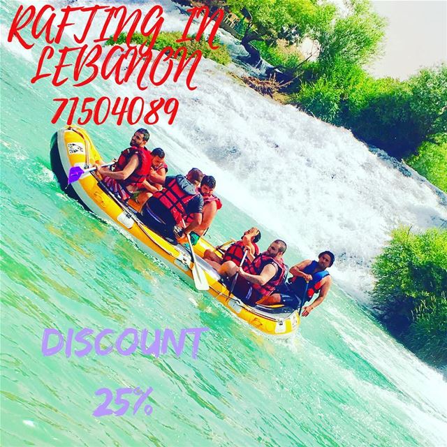 Enjoy your summer with us at Al Assi- river .  25% discount on rafting...