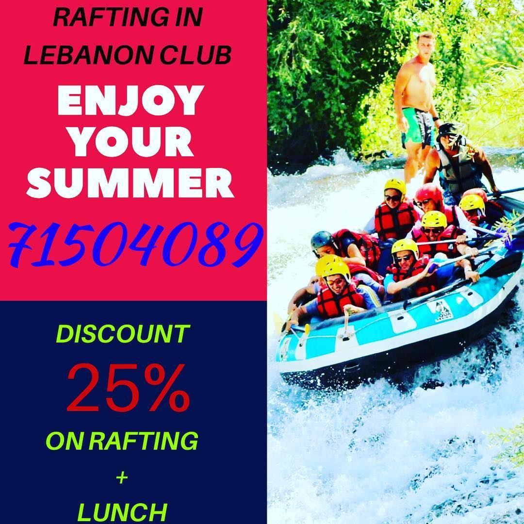 Enjoy your summer with us at Al Assi- river . 25% discount on rafting...
