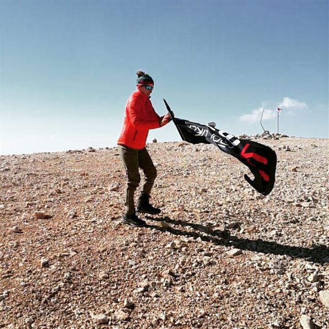 Enjoying the strong wind highest peak in Lebanon  maiersports ... (Qurnat as Sawda')