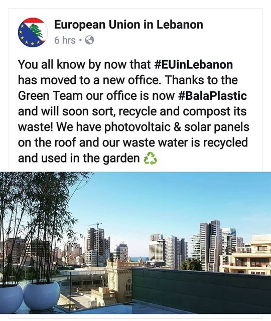 😍👌  EUinlebanon going towards  BalaPlastic!   circulareconomy  zerowaste...