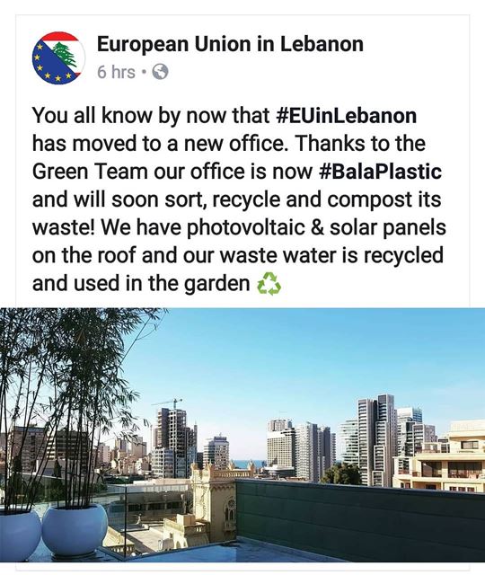 😍👌  EUinlebanon going towards  BalaPlastic!   circulareconomy  zerowaste...